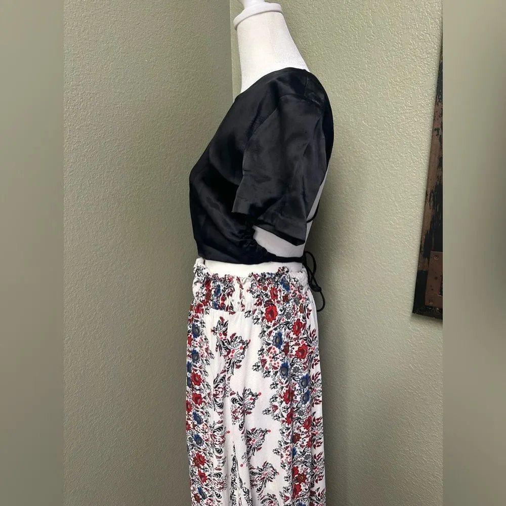 black open tie back crop top - Image 2