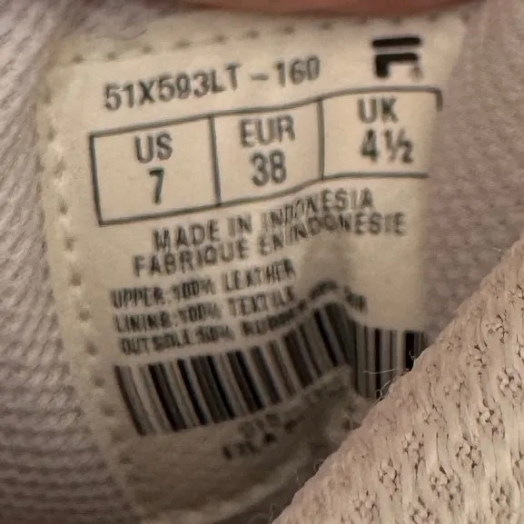 Y2K Vintage Fila 2002 Womens White Chunky Leather Lace up Sneaker sz 7 90s - Image 10