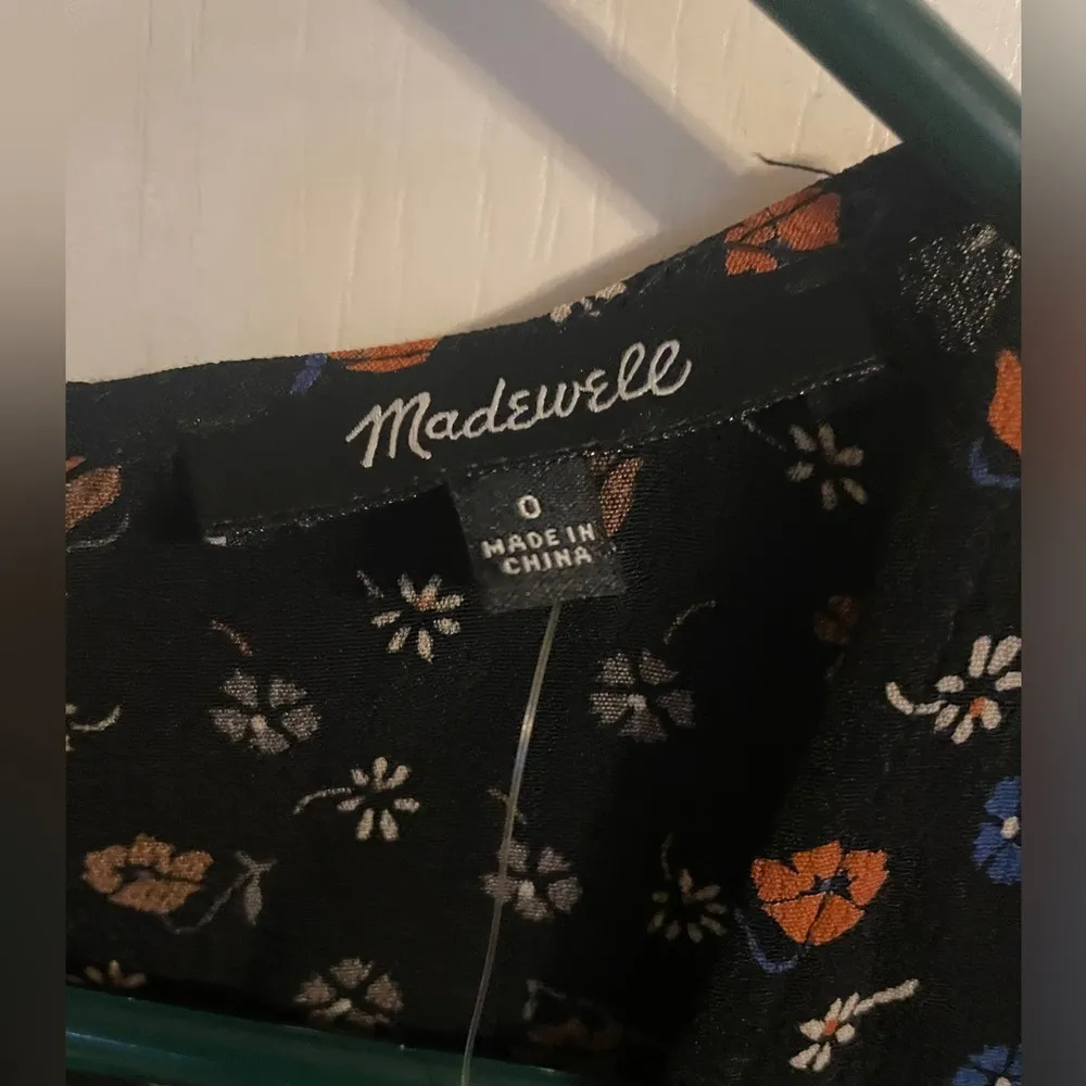 NWT Madewell Short Sleeve Wrap-Front Romper Prairie Posies Sz 0 Travel Vacation - Image 3