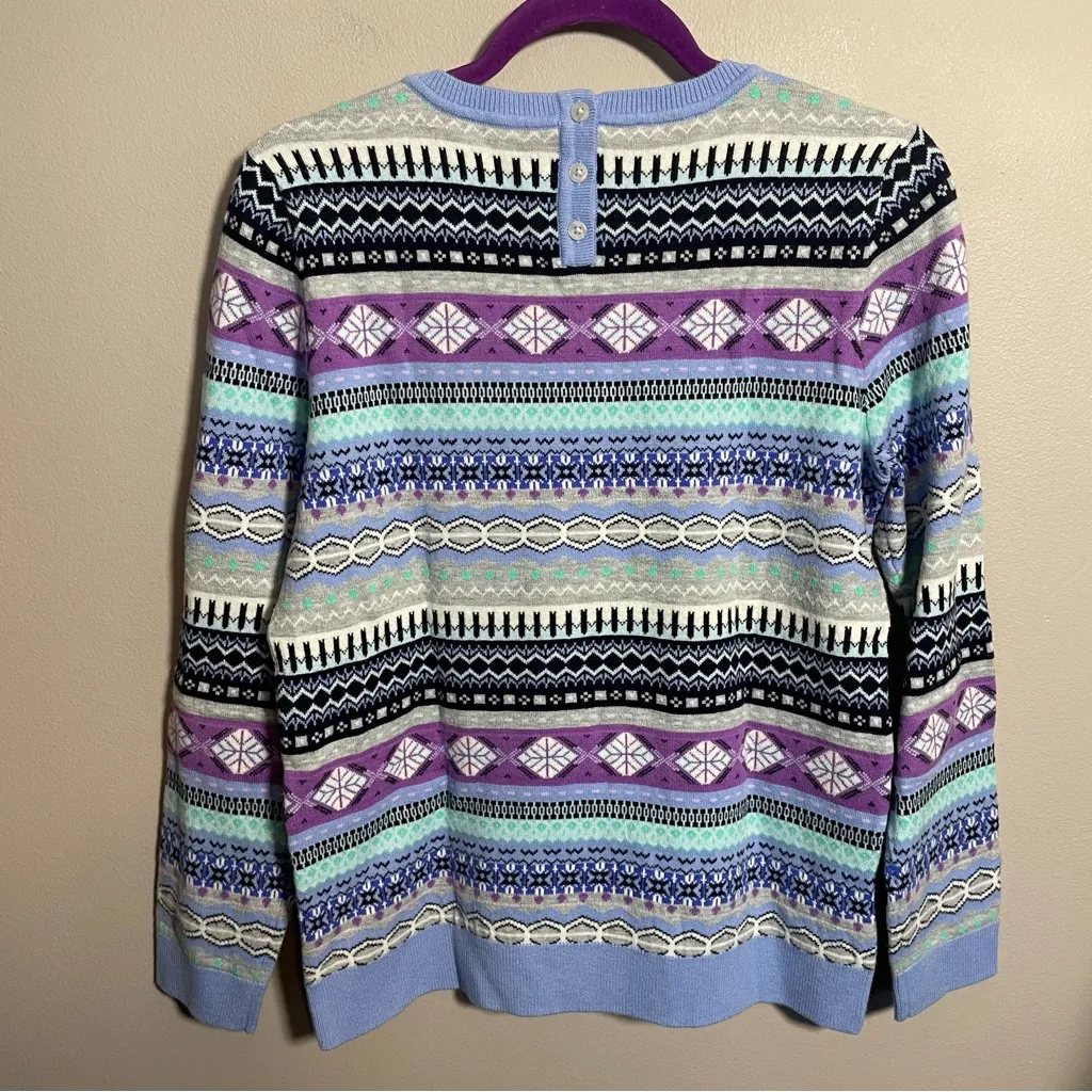 Talbots Fair Isle lambs wool blend sweater colorful pattern - Image 5