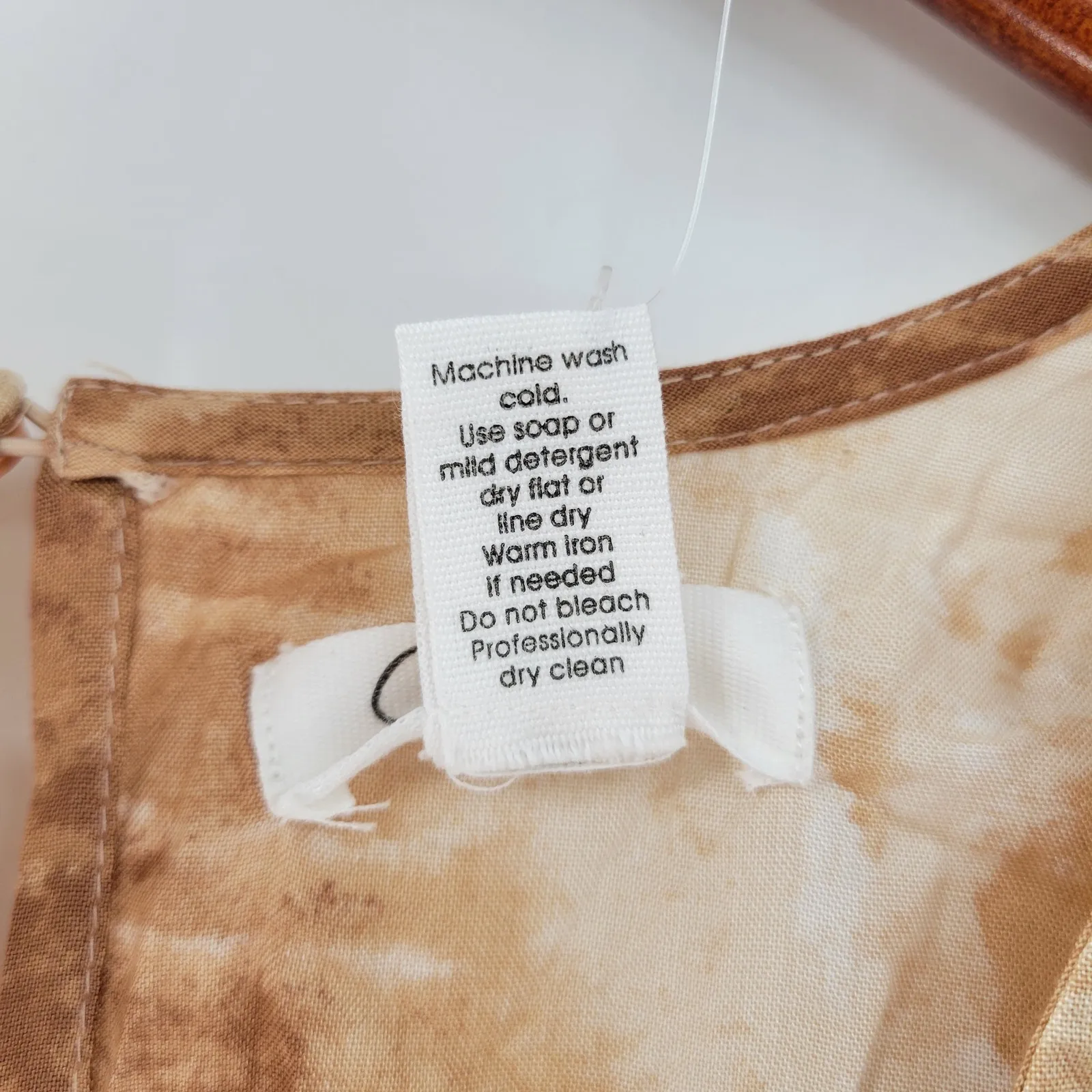 Japna Womens Joggger Jumpsuit M Brown Tie Dye‎ V Neck Boho Keyhole Smocked Waist - Image 14