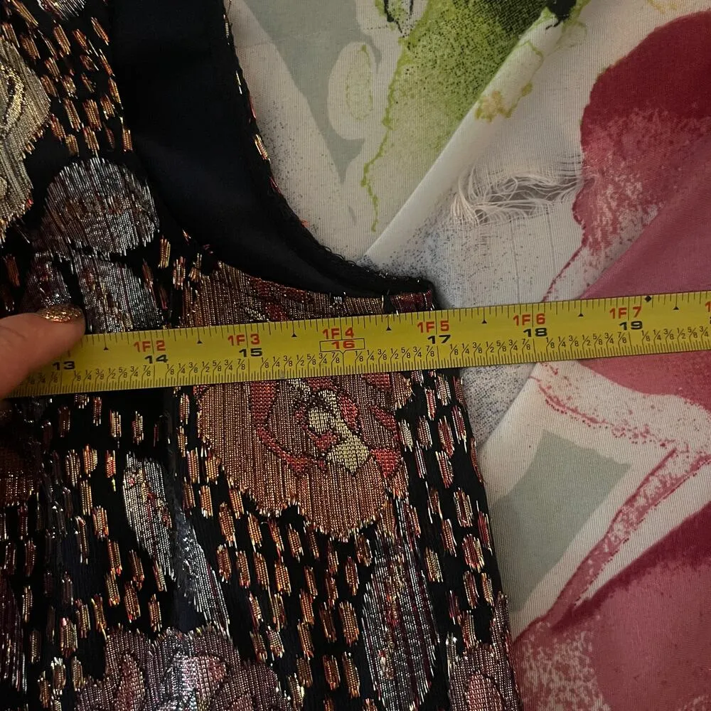 Rebecca Taylor Women's Sleeveless Floral Rose Clip Sleeveless Keyhole Top Size 2 - Image 6