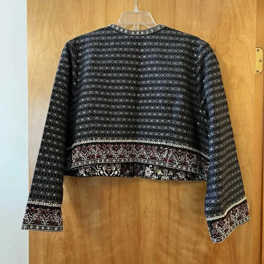 Soft Surroundings Mandala Bolero Long Sleeve Cropped Jacket NWT Beaded Size 1X - Image 12