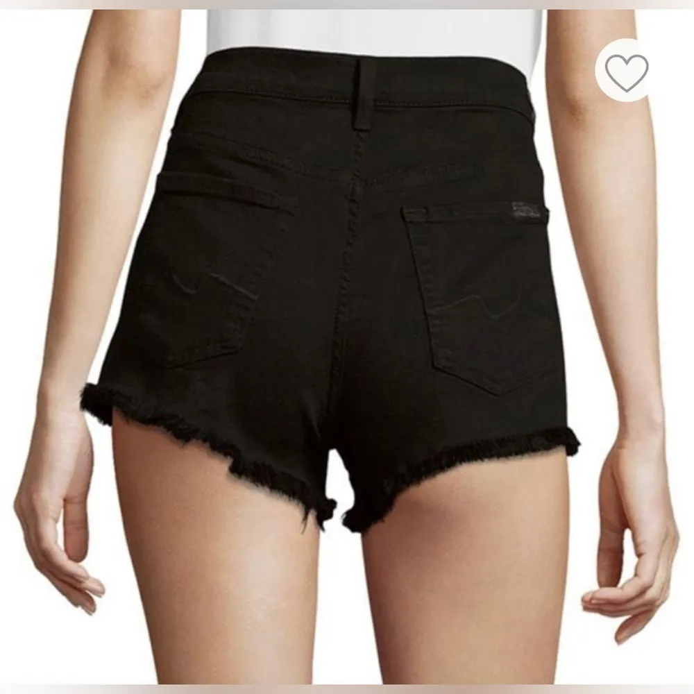 7 For All Mankind  Black High Rise Cut Off Shorts—Size 29 - Image 2