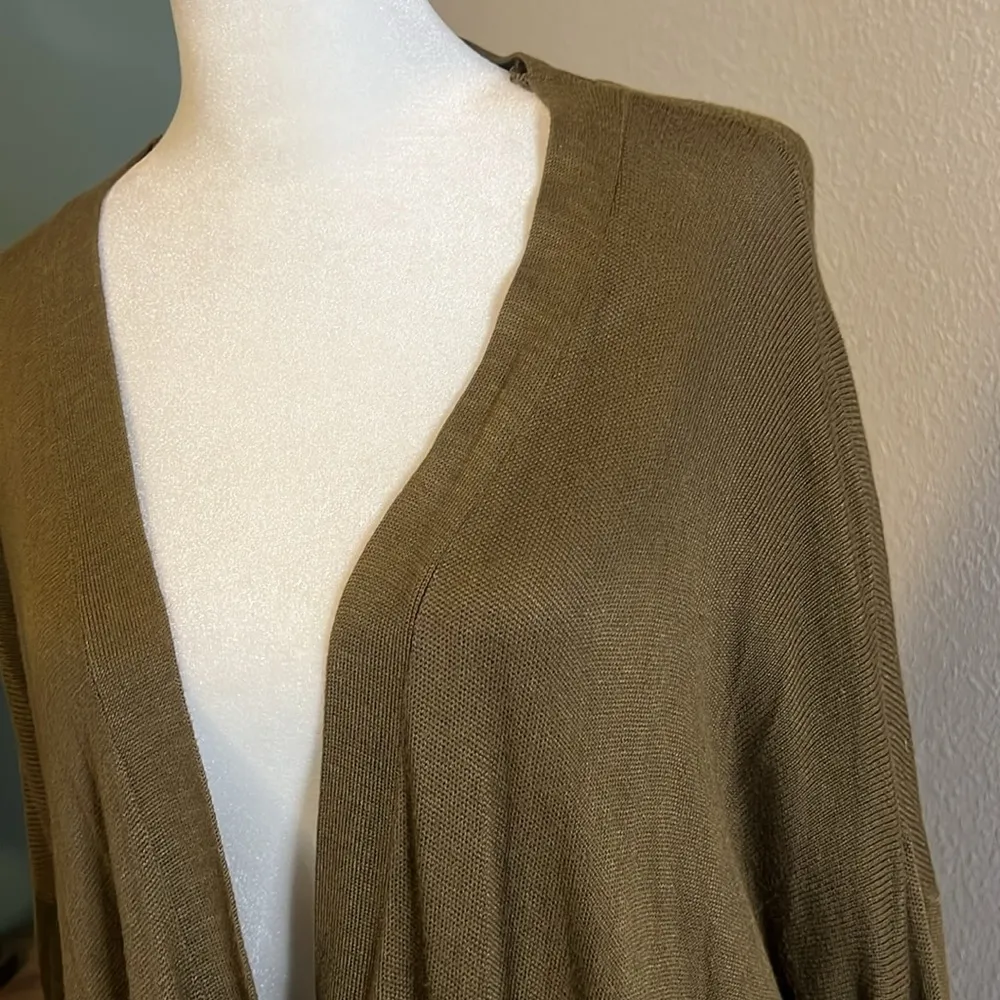 Silence + Noise Open Front Cardigan Olive/Brown Size Small - Image 6