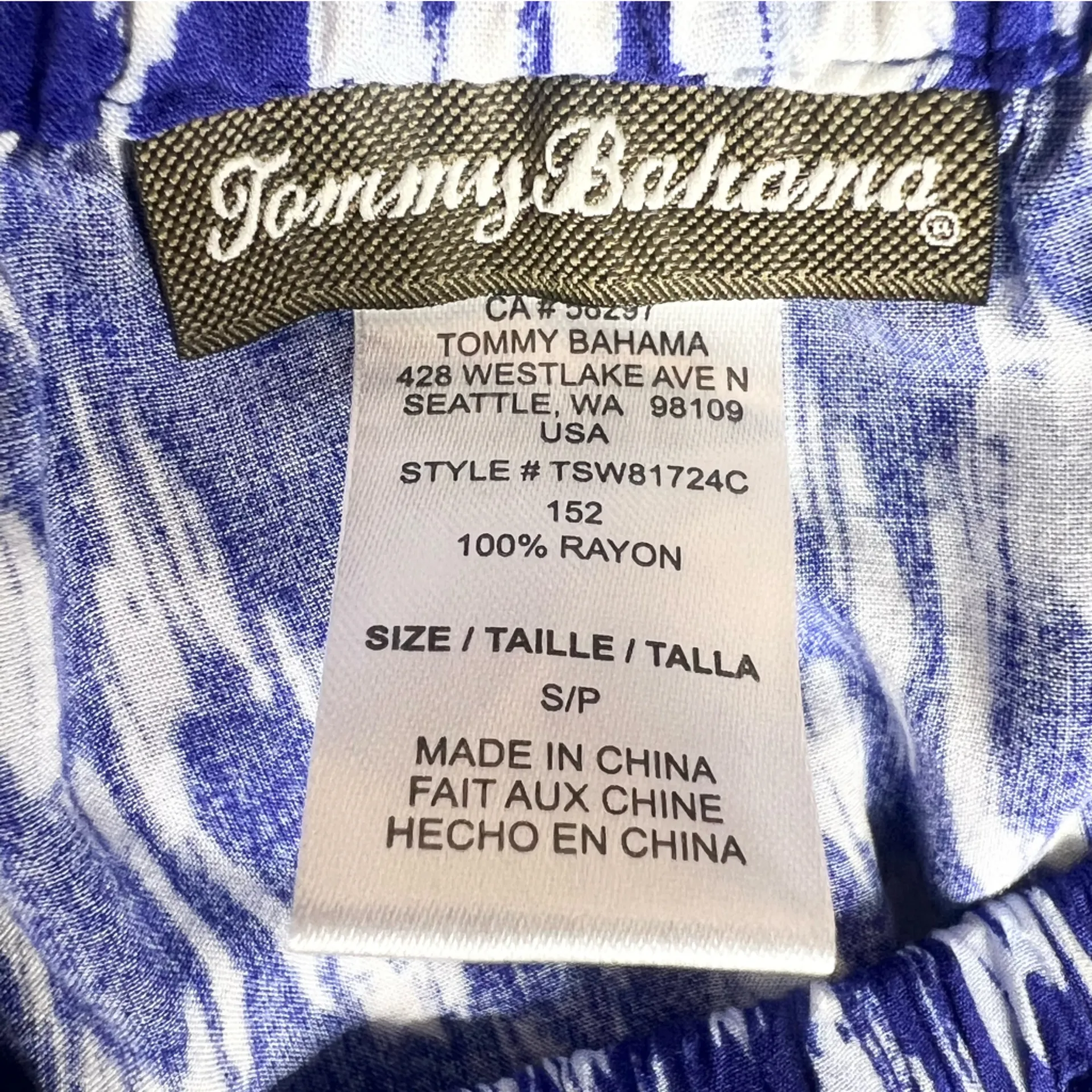 Tommy Bahama Blue & White Boho Strapless Jumpsuit Size Small Beach Travel Summer - Image 8