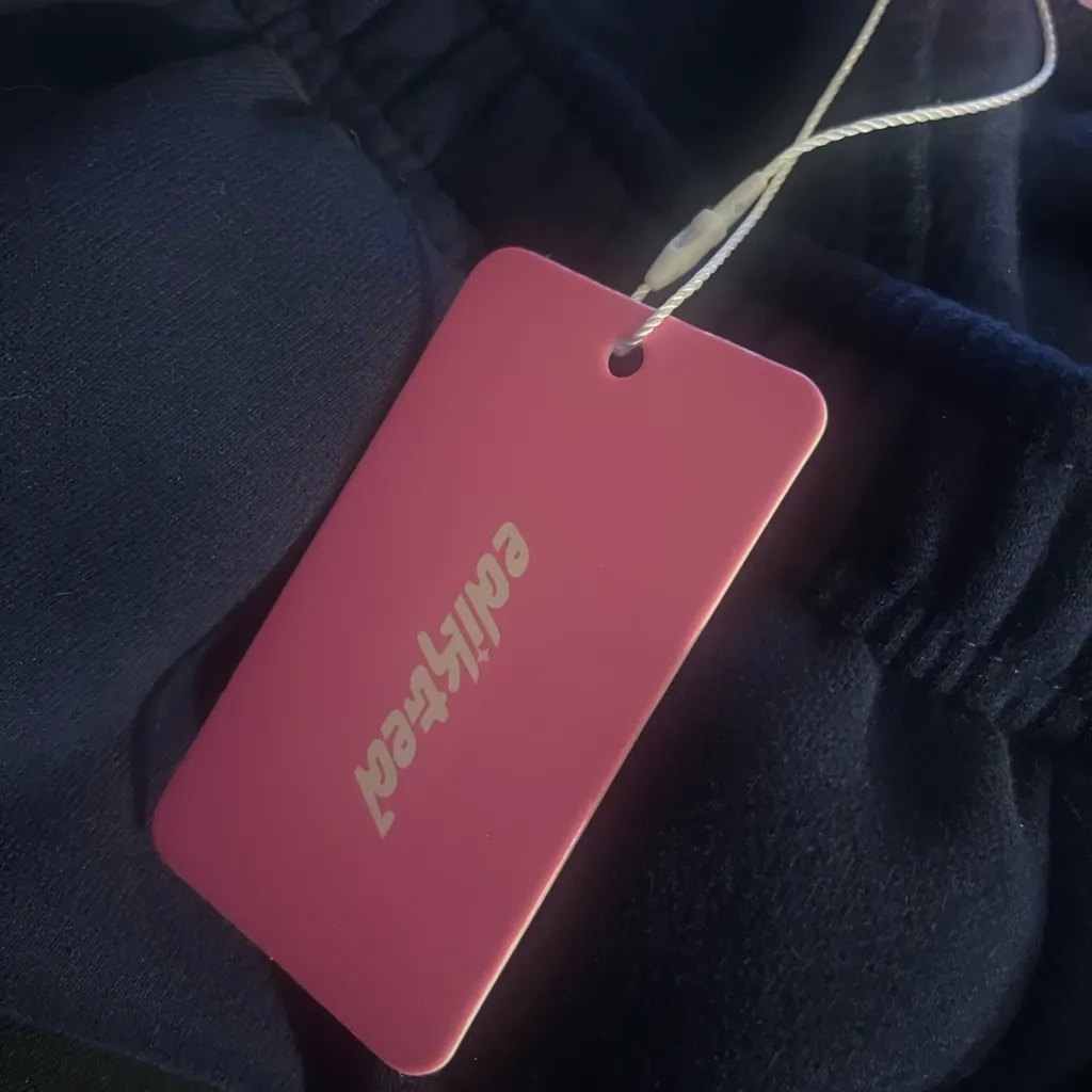 NWT Edikted Starly Straight Leg Sweatpants Navy Blue Size Medium - Image 5