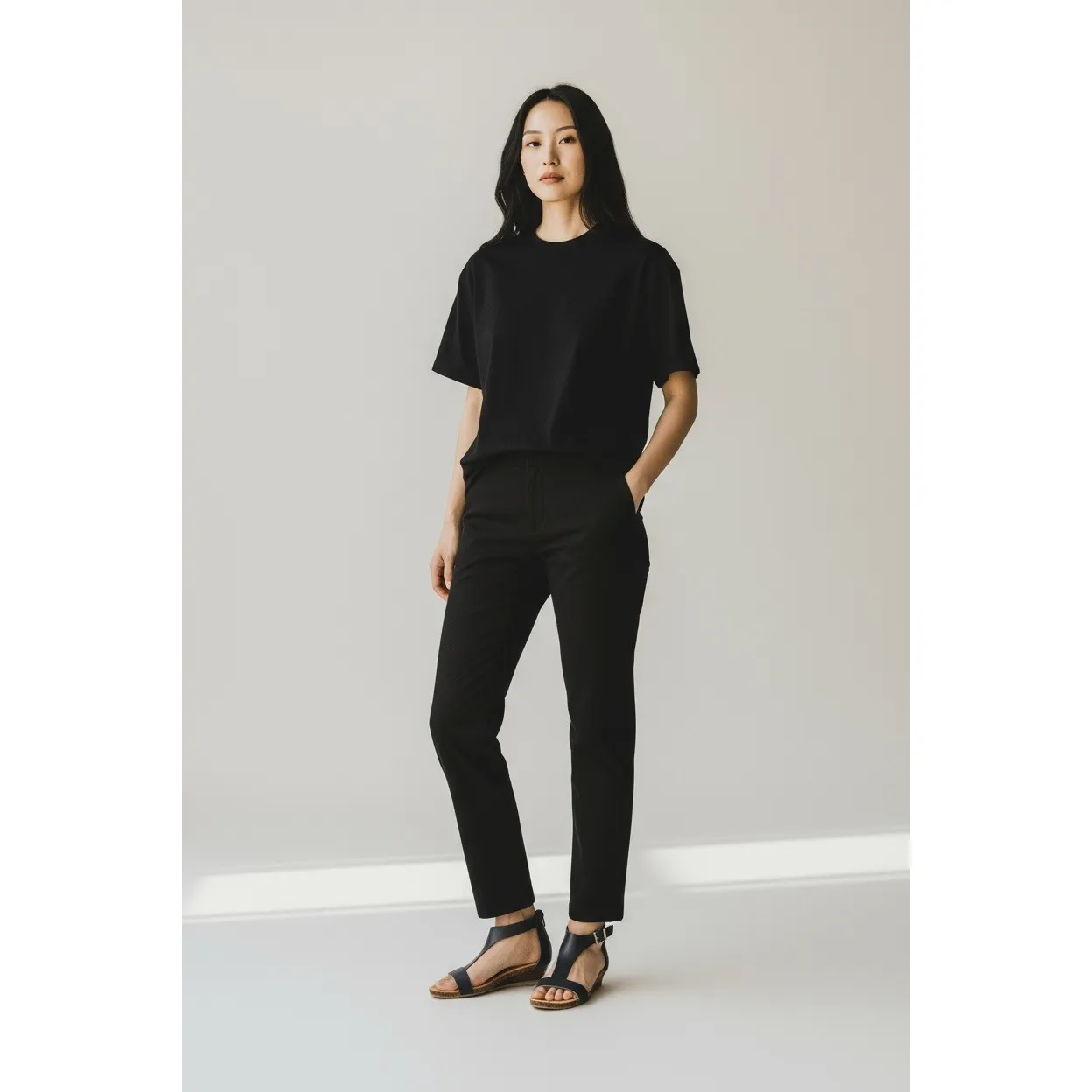 Reaction Kenneth Cole Great Gal Navy Wedge Sandals Womens 8.5 Medium Zip Ankle - Image 2