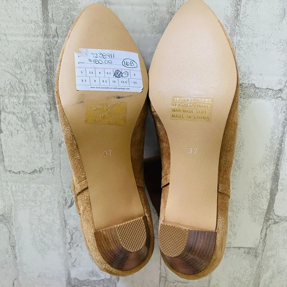 NWOB Anthropologie Silent D Tach Slouchy Suede Ankle Boots Sz 37 (6.5) Brown - Image 5