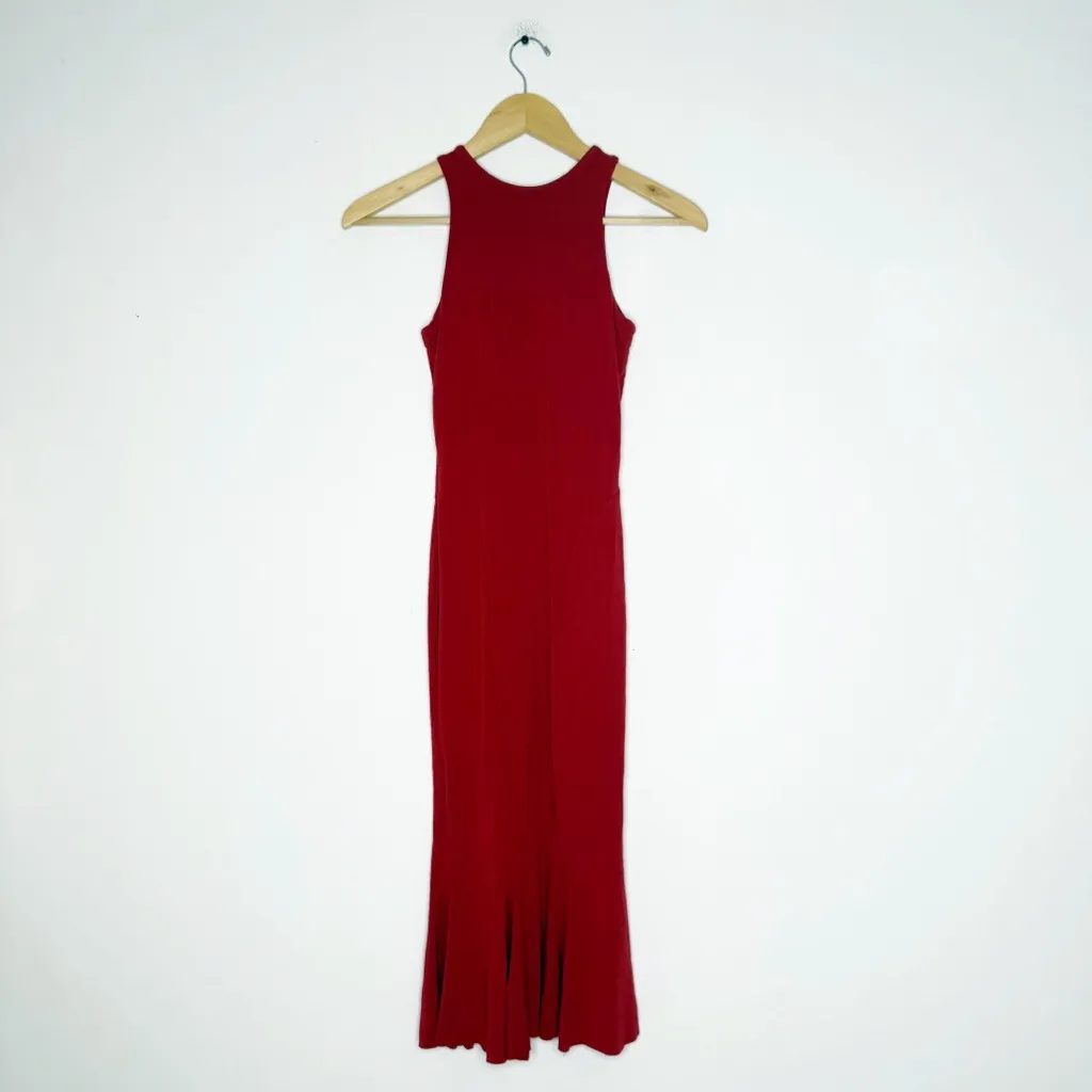 Nadia Tarr Red Sleeveless Midi Dress Size Small Made in New York - Image 4