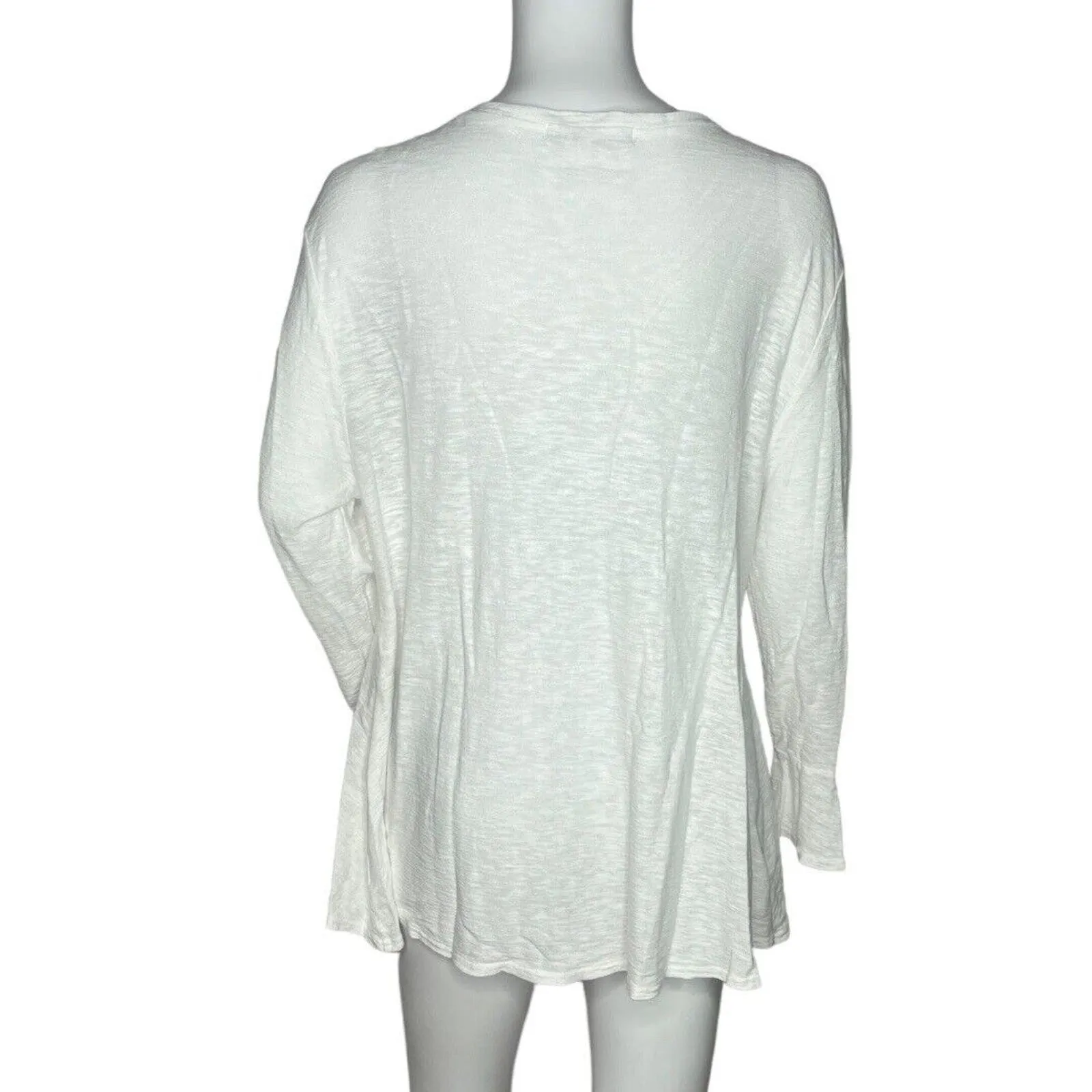 Cut Loose‎ Shirt Womens Medium White Bell Sleeve Neutral Bohemian Chic Lagenlook - Image 4