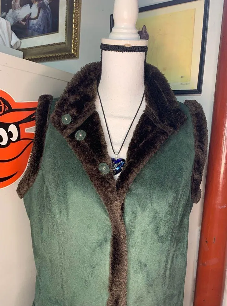 Denim and Co Green Faux Leather Vest - Image 11