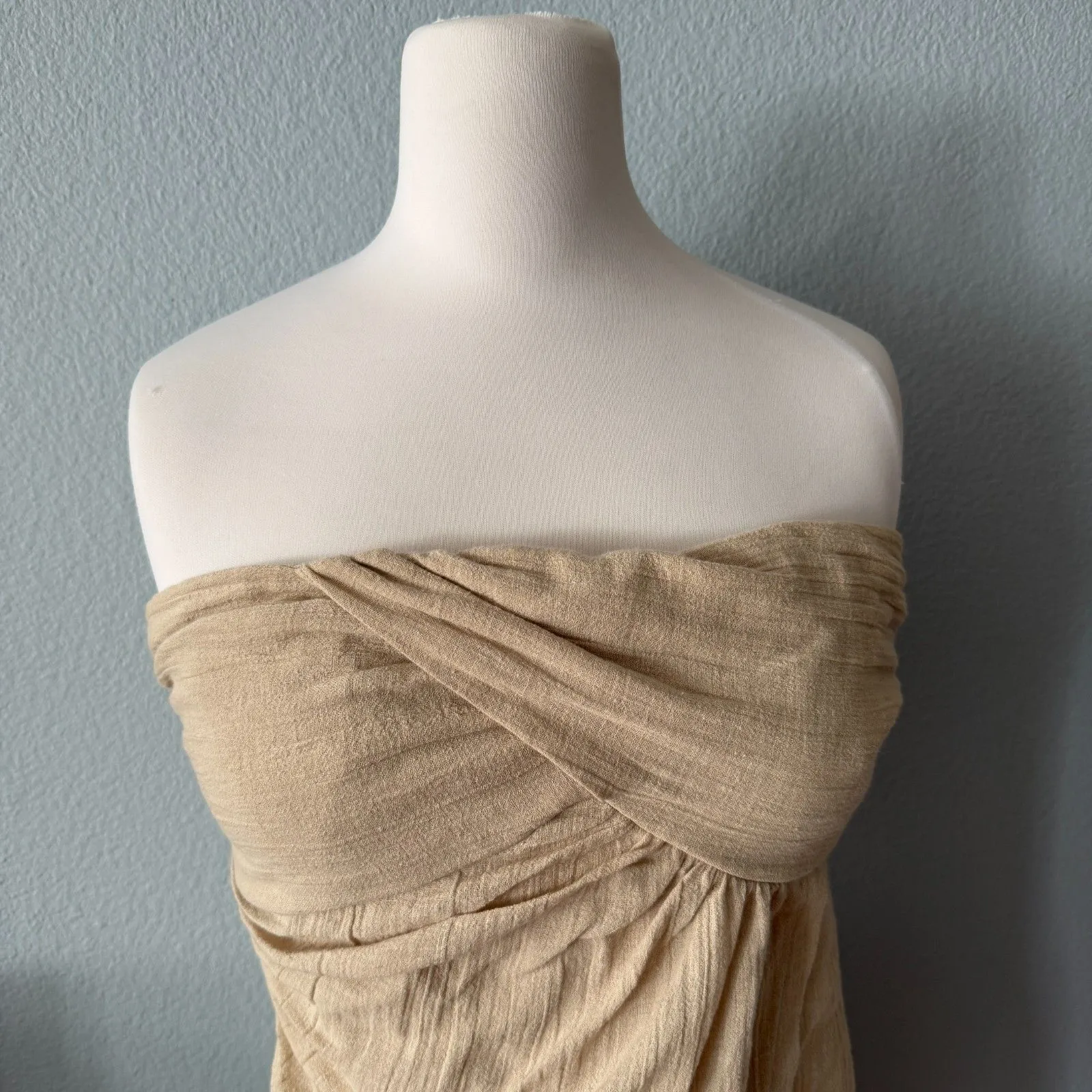 Free People Boogie Down Linen Mini Dress Size Medium - Image 4