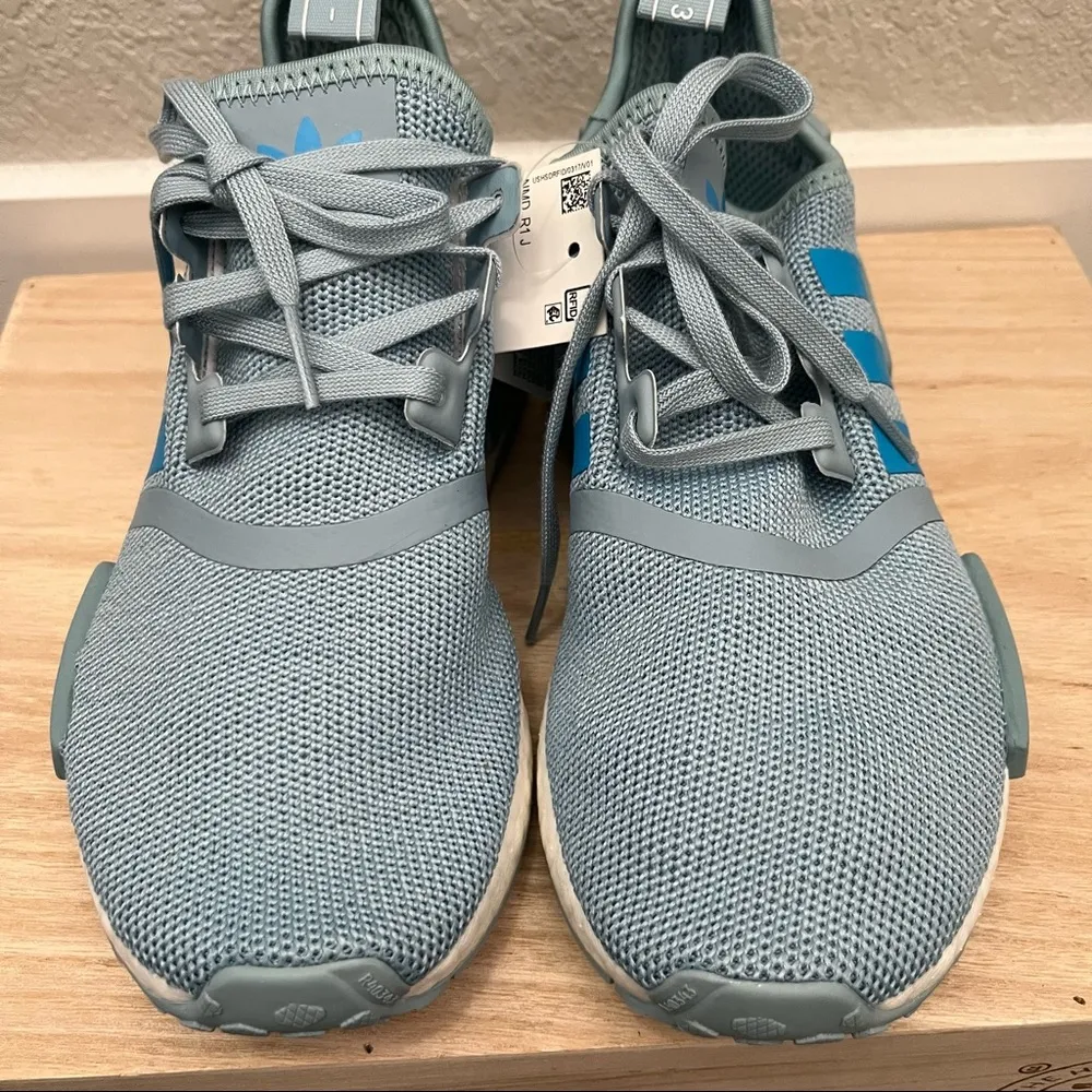 NEW Adidas NMD R1 Blue & White Athletic Sneakers 4.5Y W6 - Image 8