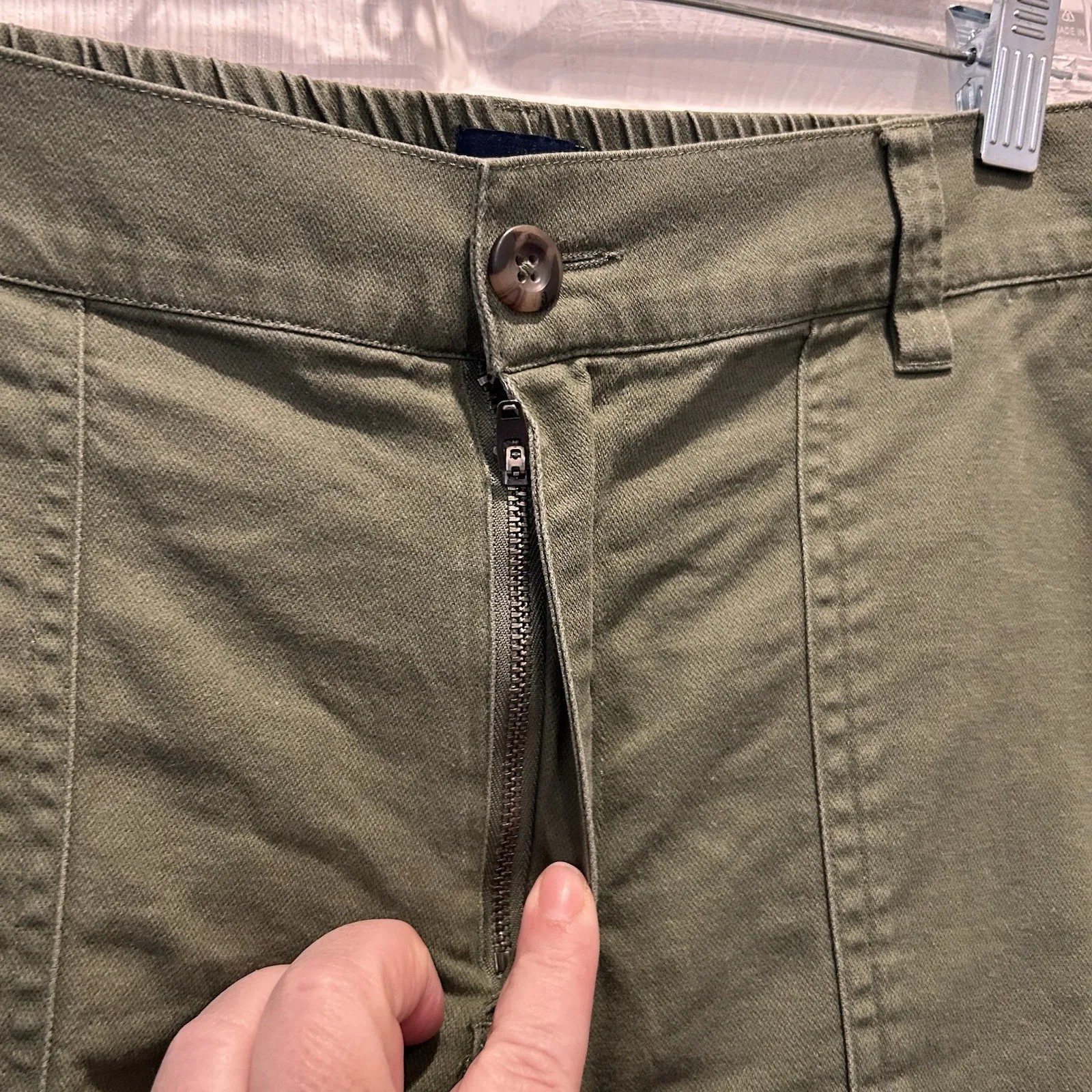 GAP Women Olive Green Joggers Elastic Waist Sz L Lyocell Blend Beach Athleisure - Image 4