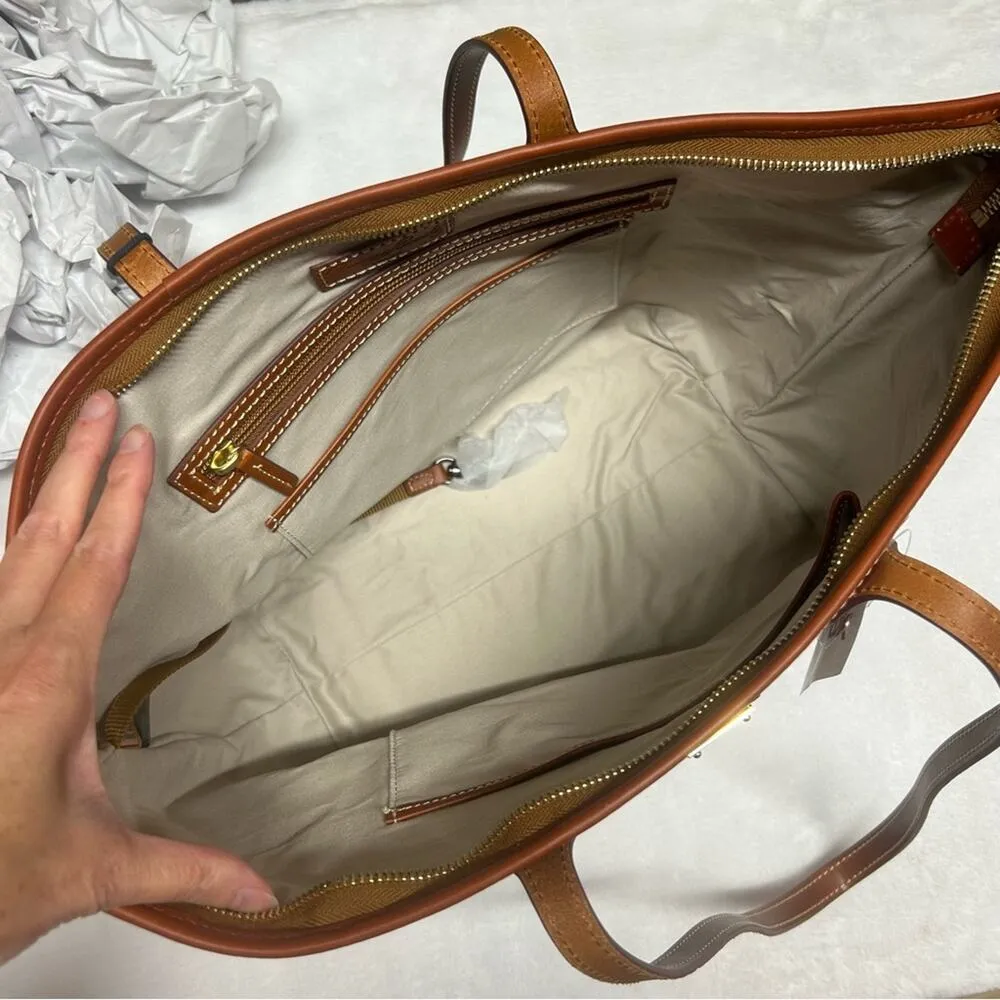 Dooney & Bourke Dallas Cowboys NFL Football Purse Shopper Tote White Large NWT - Image 5