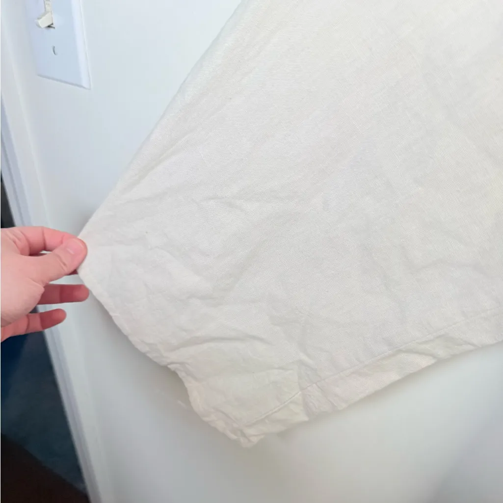 Pretty Lavish Linen Wrap Mini Dress Cream White Size 18 - Image 7