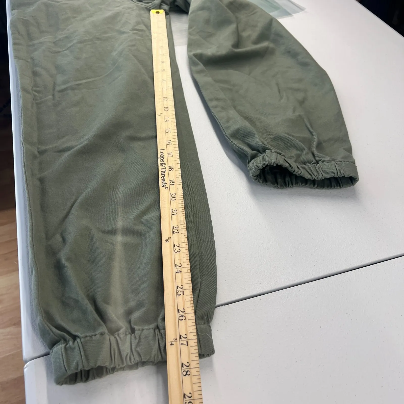 Forever 21 Jogger Pants Women Large Green High Rise Tactical Outdoor Tapered Leg - Image 11