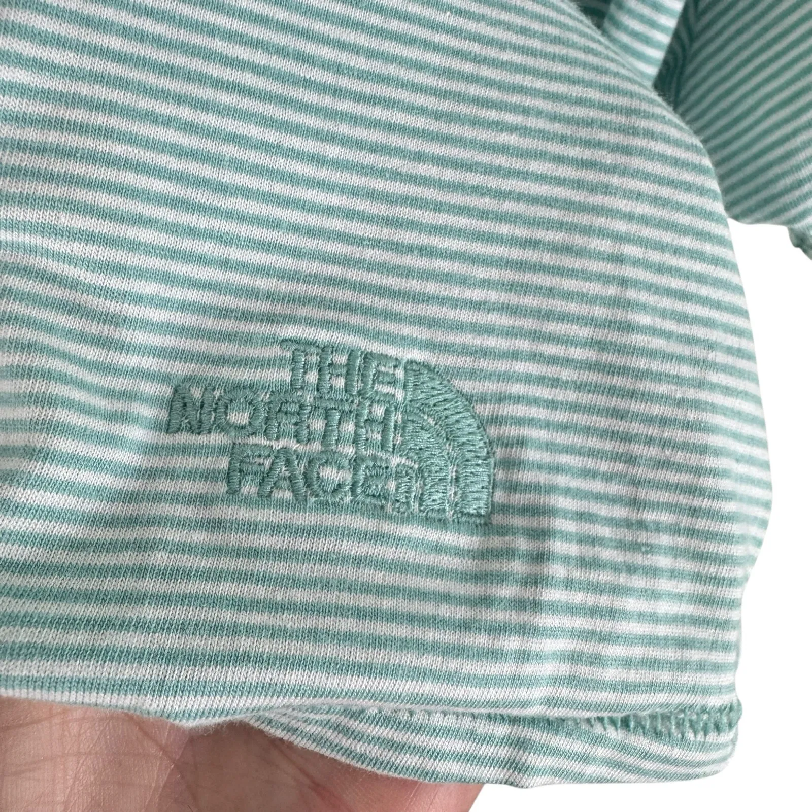 North Face Blue‎ Striped Short Sleeve T-Shirt 1X - Image 4