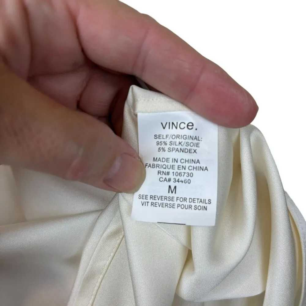 Vince blouse, size Medium, silk, luxury, party, dressy, smocked, buttons - Image 11