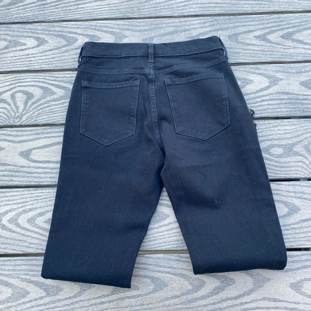 Banana Republic High Rise Black Skinny Jeans Size 25 Short Raw Hem 0 - Image 6