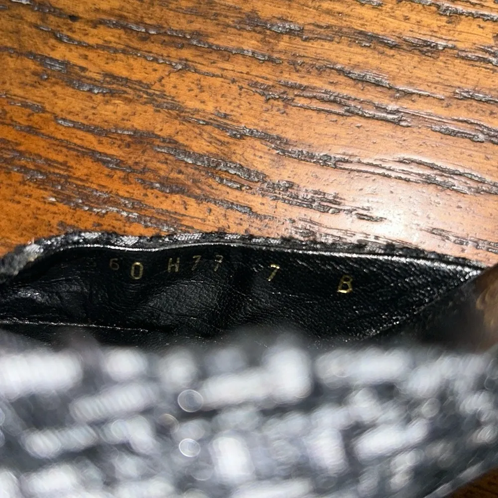 Vintage Authentic Salvatore Ferragamo Tweed Floral Designed Heels Size 7 - Image 8