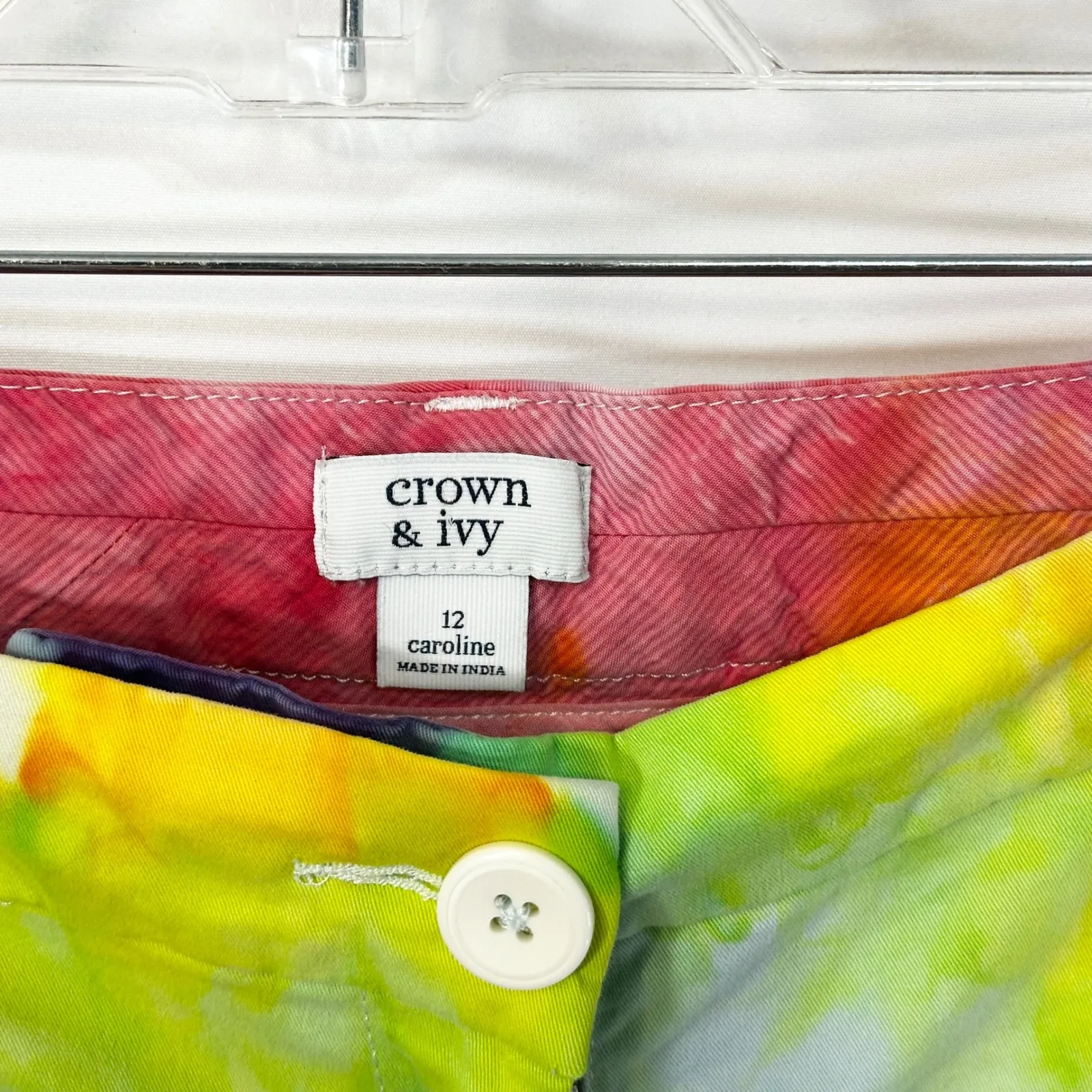 Crown & Ivy Size‎ 12 Shorts Handmade Tie Dye Caroline 7 Inch Mid Rise Pride 609 - Image 11