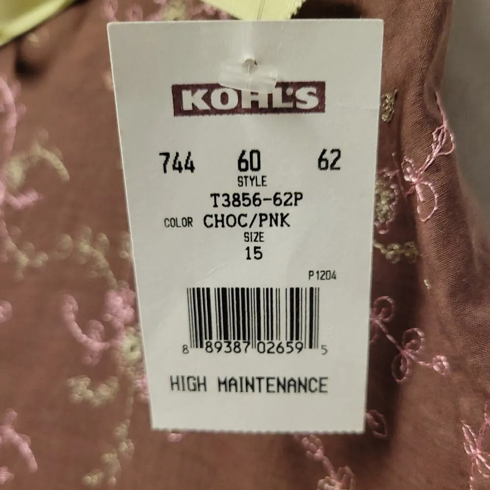 NWT Mocha Mousse Embroidered Skirt Coquette Twee Cottage Core Ribbon Bow Size 15 Brown - Image 6