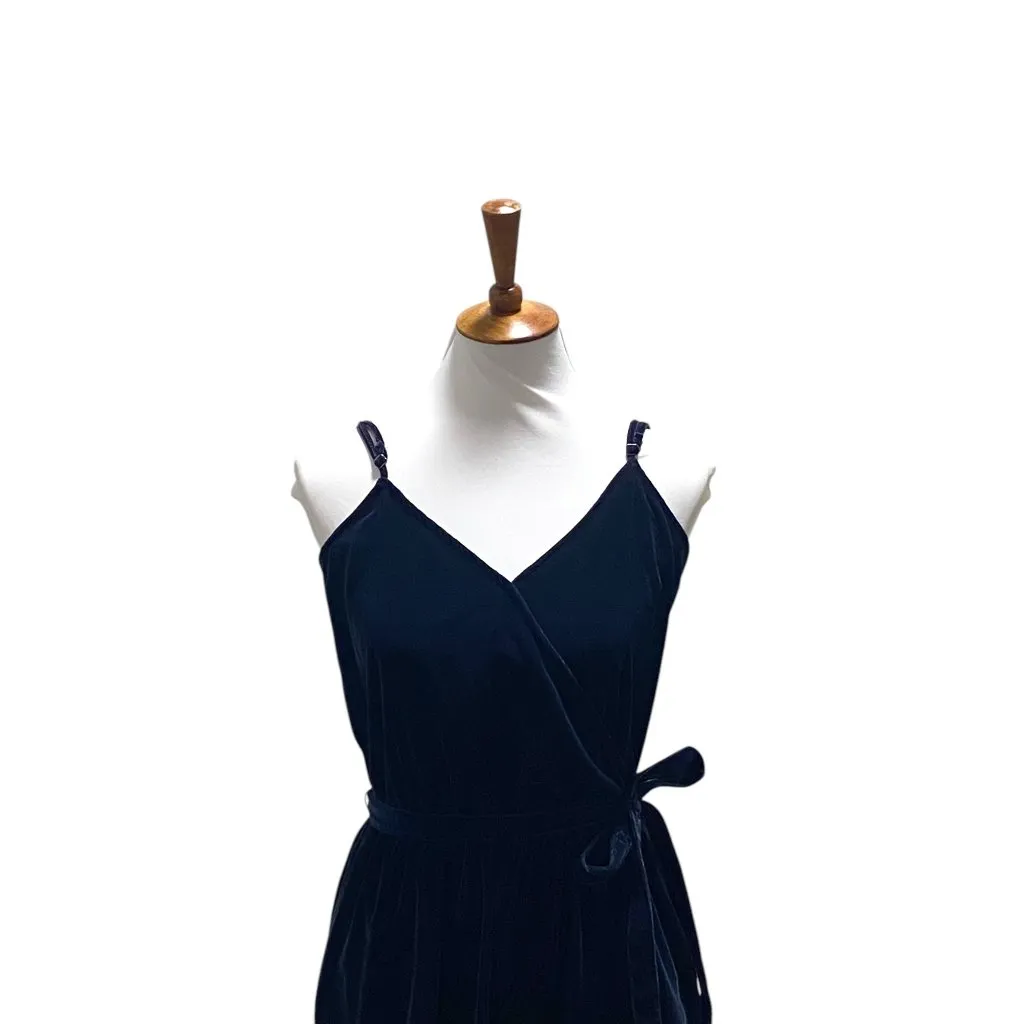 Gap  Velvet Jumpsuit Midnight Navy Blue Size M Tall - Image 7