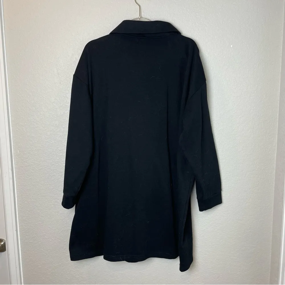 H&M BASICS Black Quarter-Zip Pullover Oversized Black Dress Size L - Image 6
