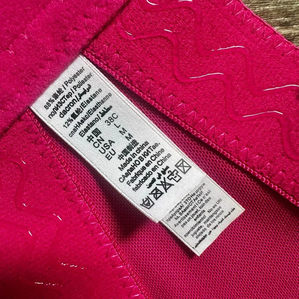 Hot Pink Sequin Beaded Bustier Crop Top Medium 38C - Image 6