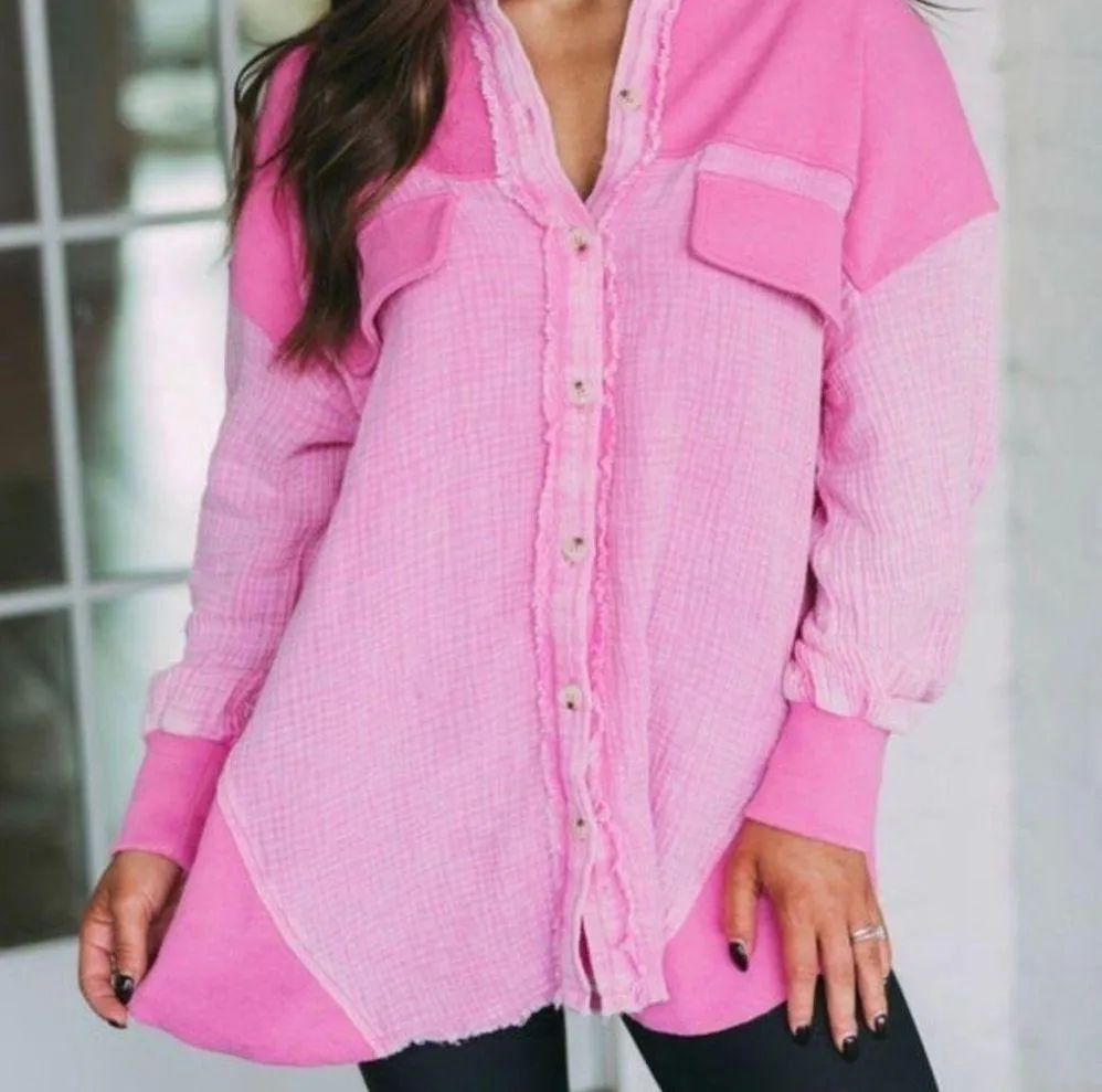 Pink Frayed Jacket - Image 2