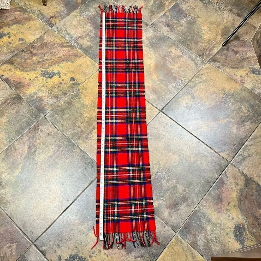 Johnston of Elgin The Scotch House Plaid Lambswool Scarf Red - Image 5