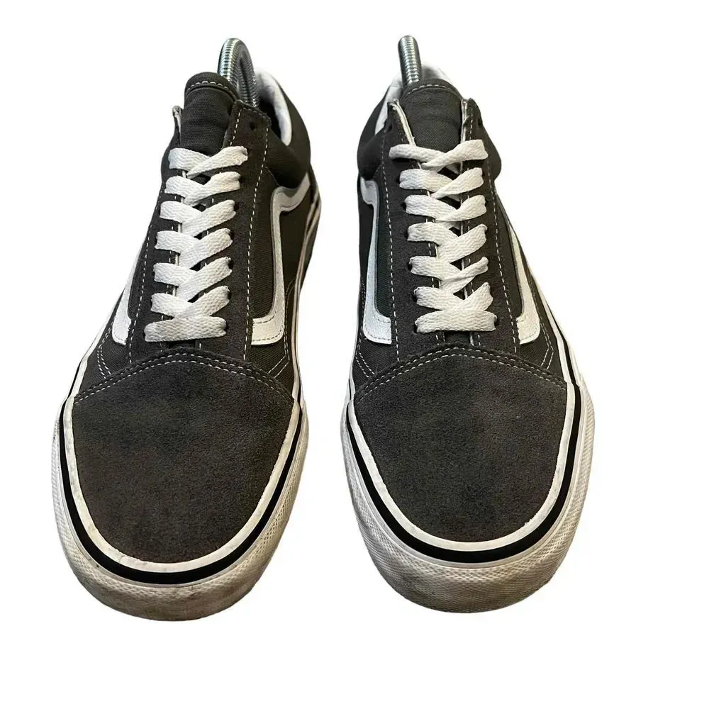 Vans Old Skool‎ Grey Low-Top Lace-Up Unisex Sneakers Size Men 8 / Women 9.5 - Image 4
