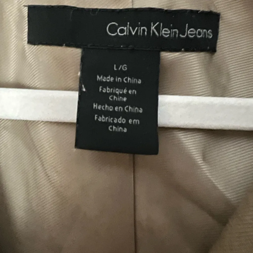 Vintage Calvin Klein Women's Tan Blazer Size L - Image 4