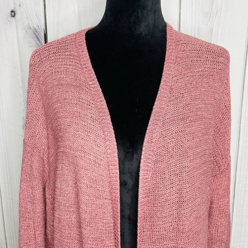 Wild Fable Womens Dusty Rose Pink Cable Knit Open Cardigan Sz Small - Image 2