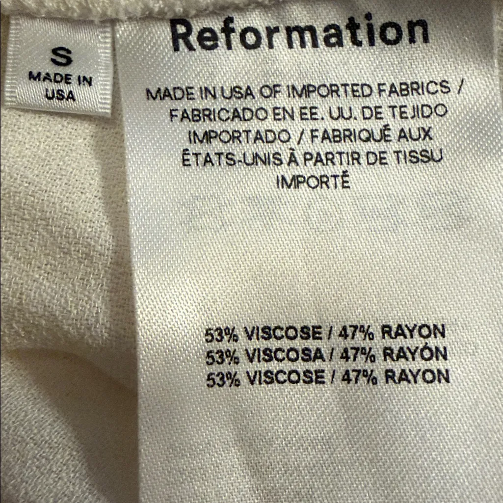 Reformation Joelle Tie Neck Button-Up Blouse Top Size Small - Image 8