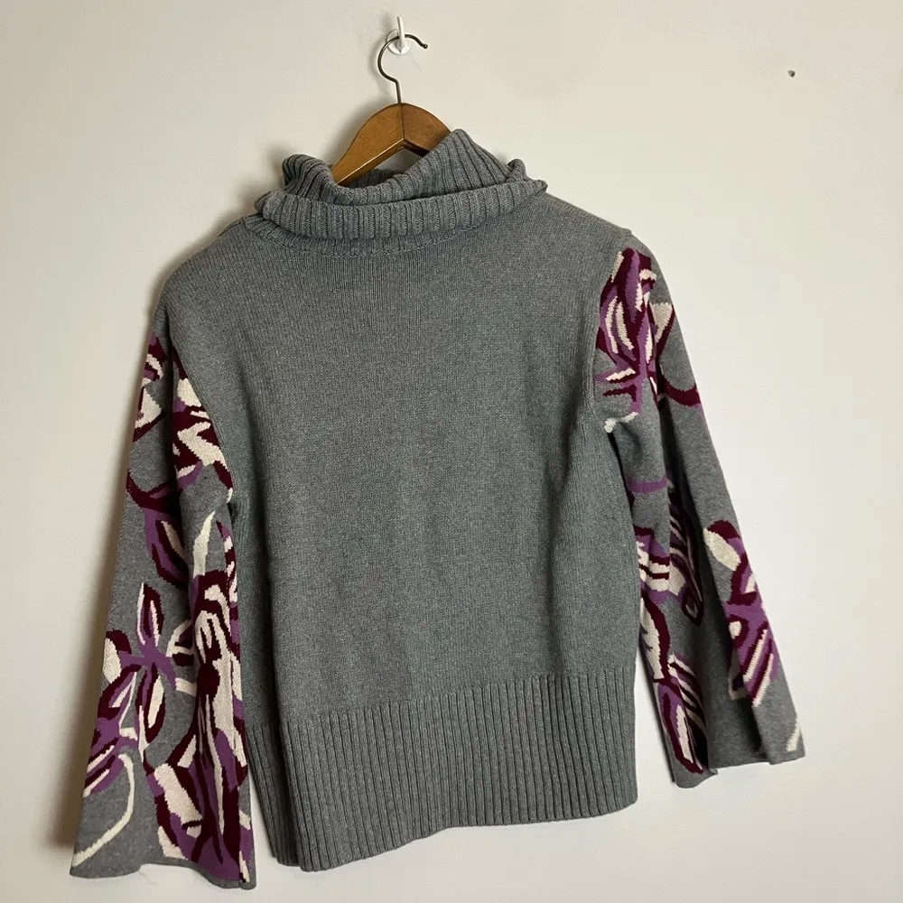 CAbi Eden Gray Purple Pullover Chunky Sweater - Image 6