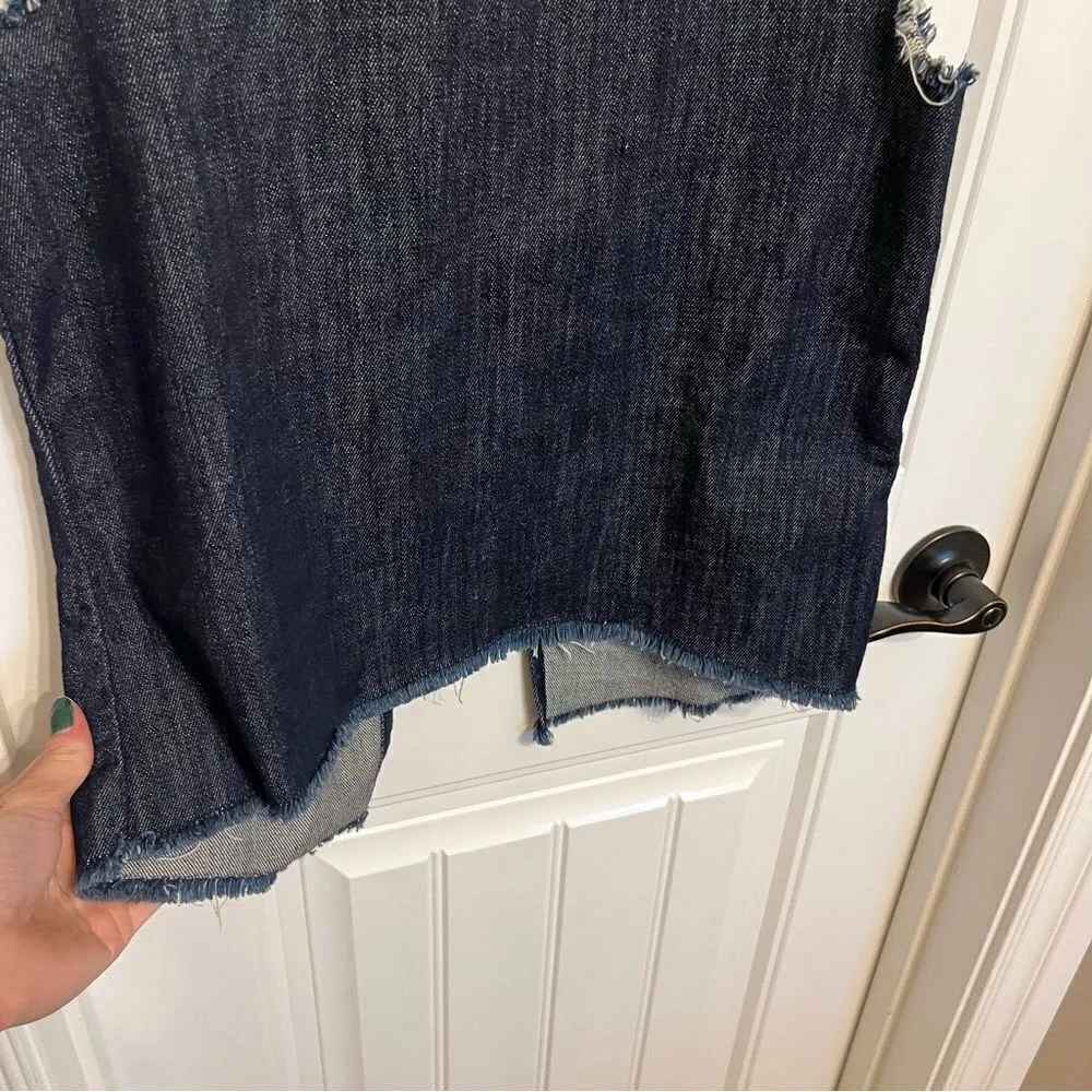 Allsaints Blue Denim Open Back Top - Image 7