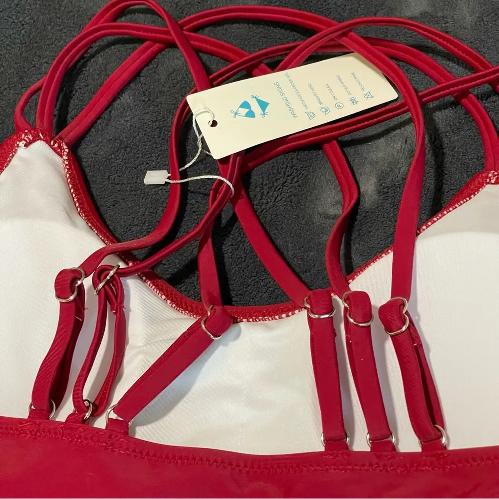 Beachside Red Strappy Bikini Set SZ:L - Image 5