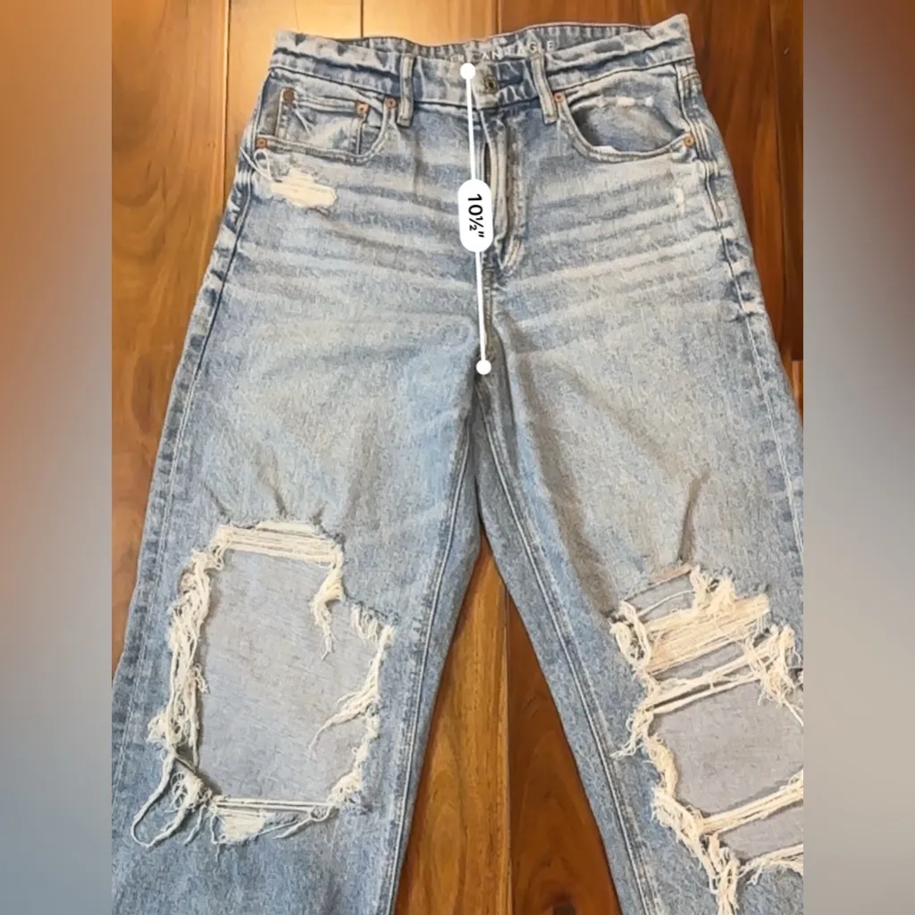 American Eagle  Curvy Super High-Rise Baggy Straight Jeans - Image 4