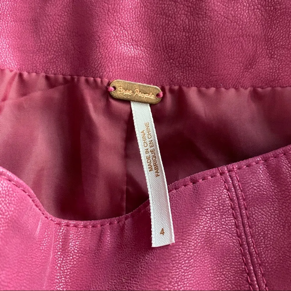 Free people days in the sun suede fuschia skirt - Image 8