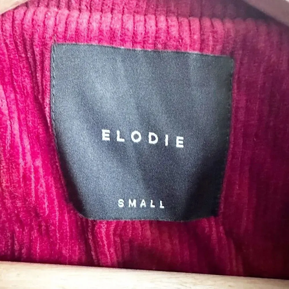 ELODIE x NORDSTROM | Corduroy Insulated Zipper lightweight Jacket Red | Small - Image 5