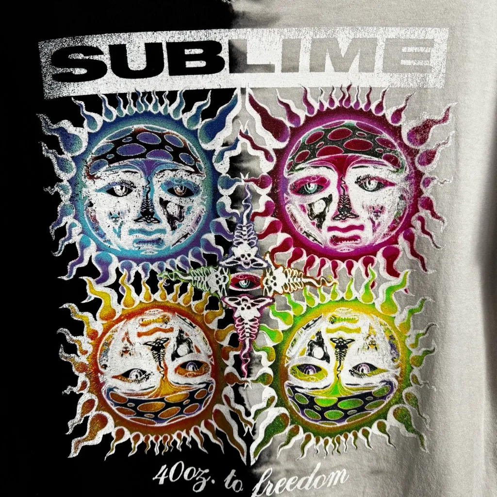Sublime all cotton colorful graphic v neck unisex t shirt size large 40 oz - Image 2