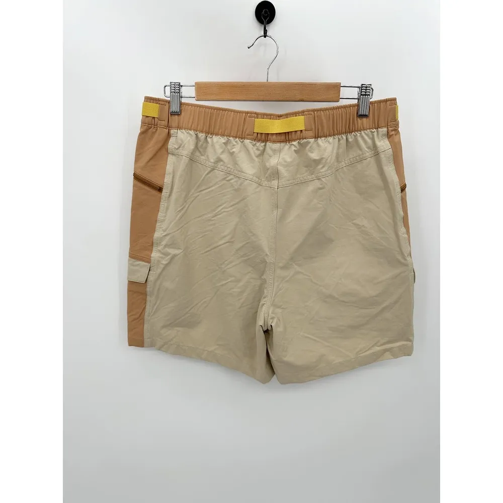 Patagonia Shorts Women Large NWT Tan Oar Cream Orange Outdoor 4" Everyday Cargo - Image 2