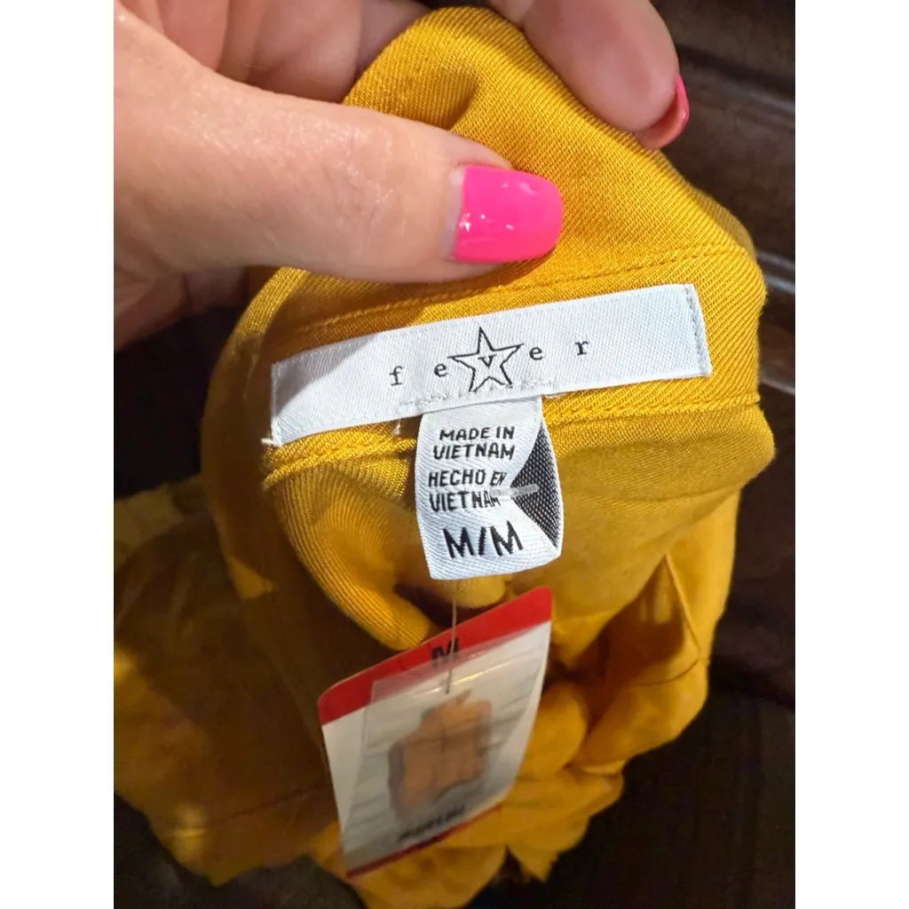 Women's Feer Yellow Sleeveless Button Down Shirt M Size M - Image 7