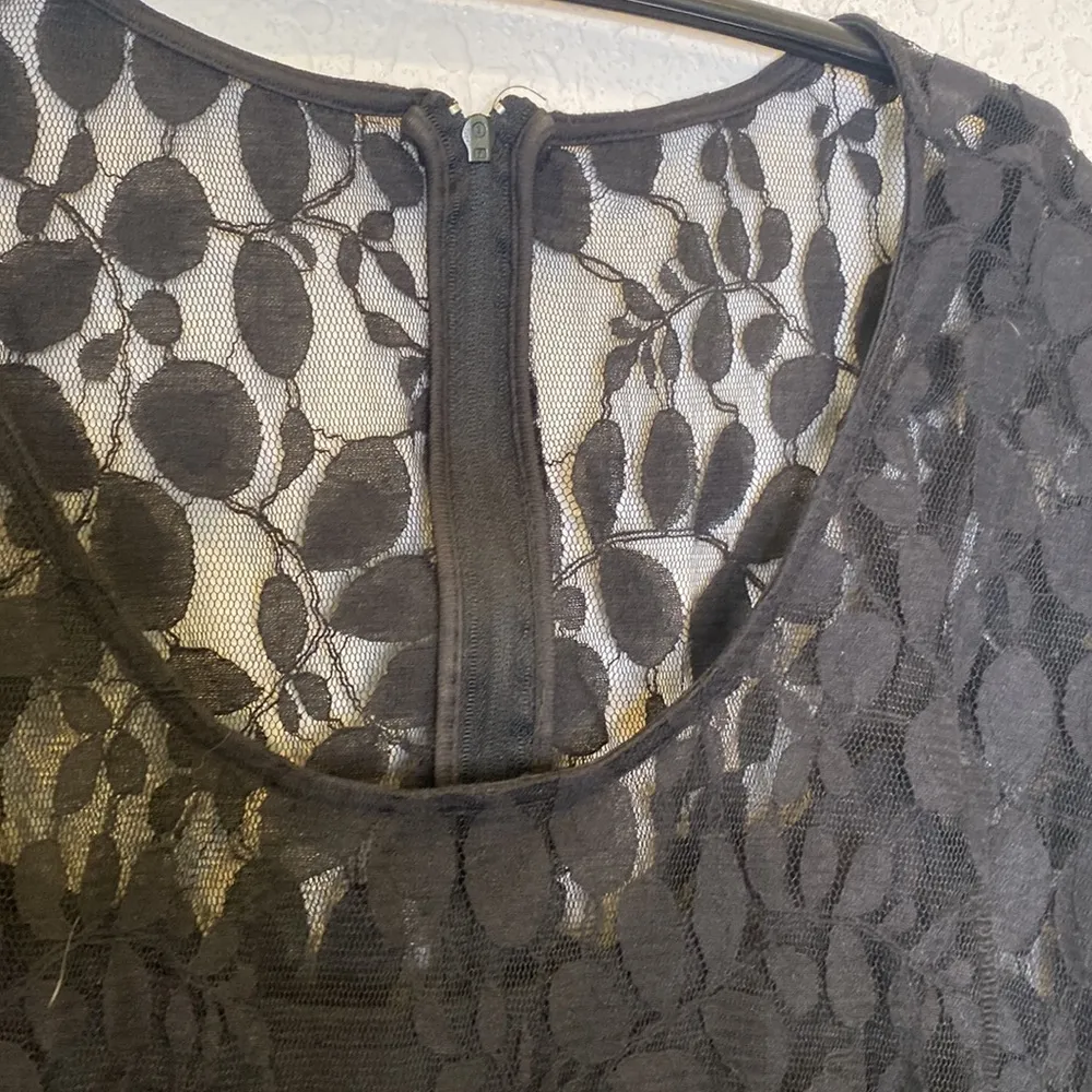 Torrid Black Lace Midi 3/4 Sleeve Fairy Goth Skater Dress EUC Sz 14 Zipper - Image 5