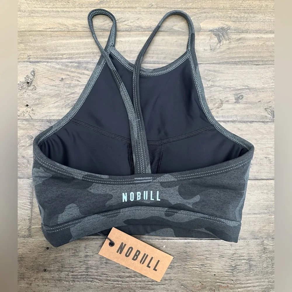 NWT NOBULL Women’s Halter Sports Bra - XS - Charcoal Camo - Image 5