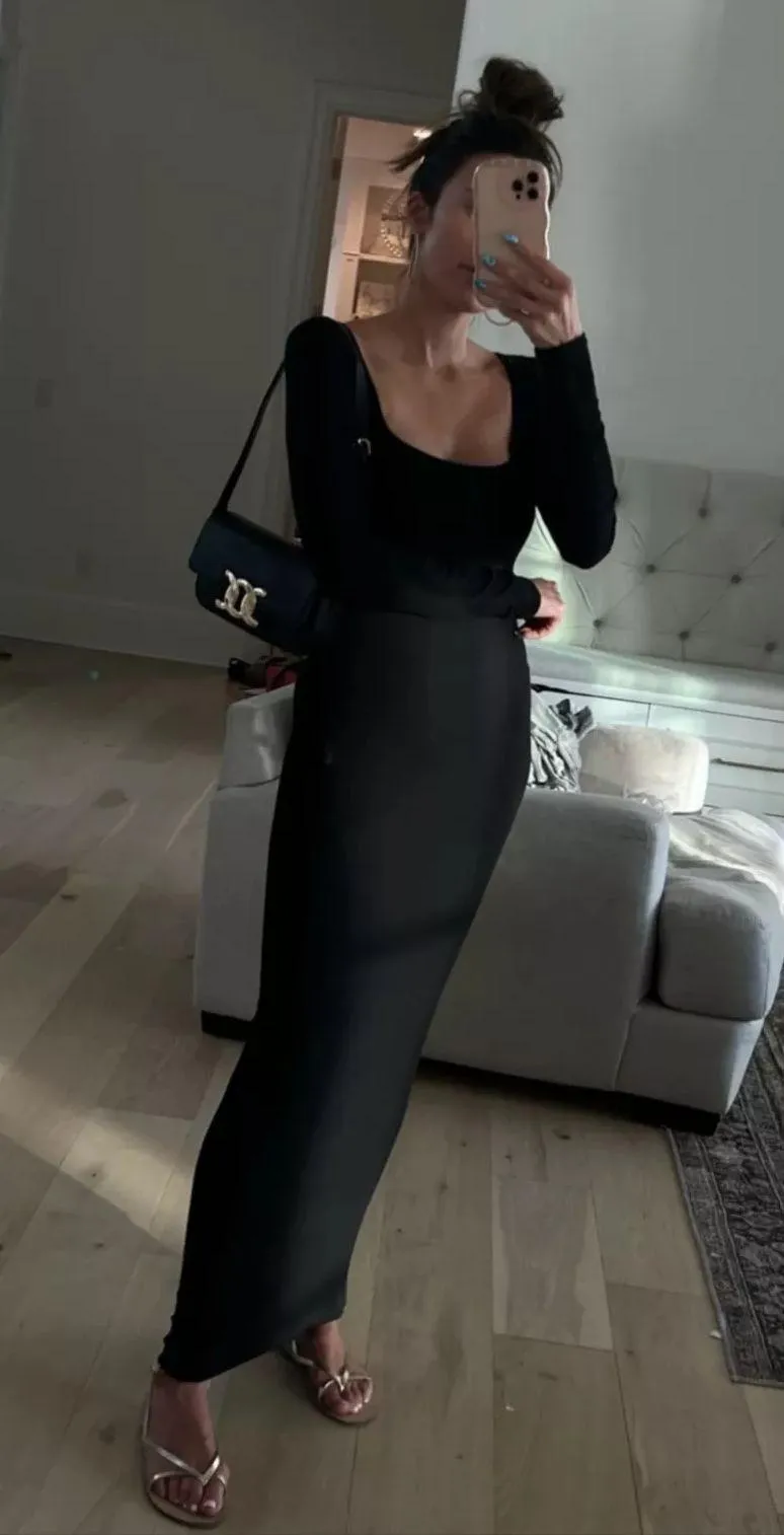 Black Lounge Long Sleeve Maxi Dress S - Image 4