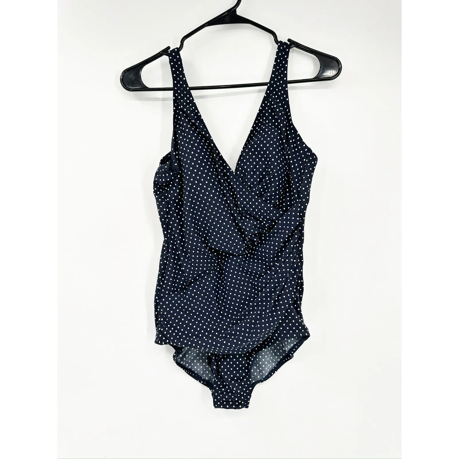 Miraclesuit Oceanus One Piece Swimsuit in Pin Point Print Midnight Navy Size 16 - Image 3